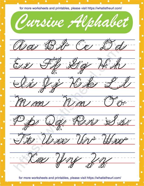 cursive alphabet chart primarylearning org  printable cursive