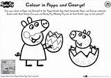 Easter Peppa Colouring George Colour sketch template