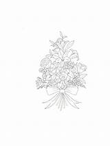 Bouquet Coloring Flower Pages sketch template