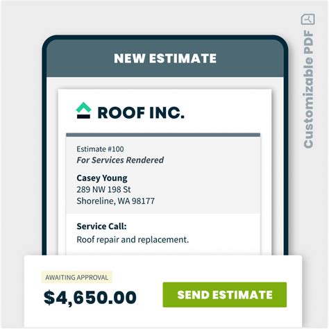 roofing estimate template  customize jobber