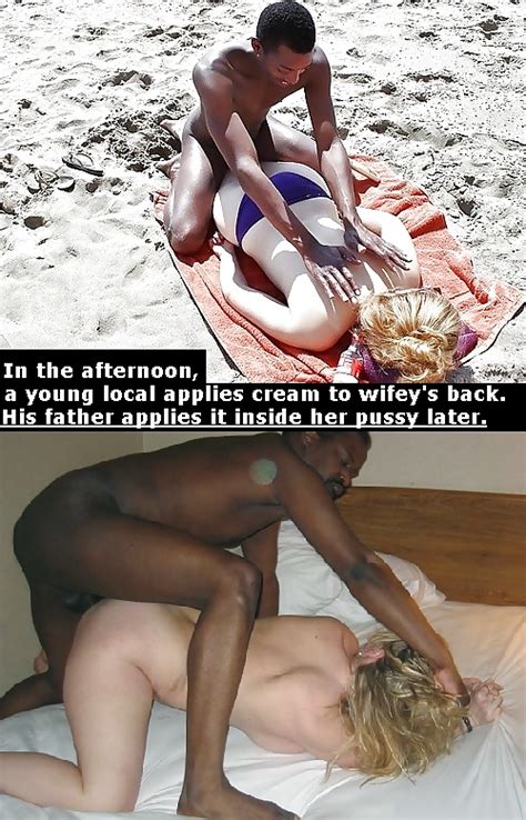 interracial vacation beach wife cuckold caps 6 pics