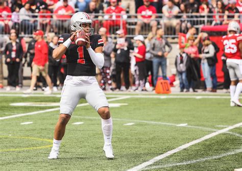 football justin fields   scratched  surface  ohio