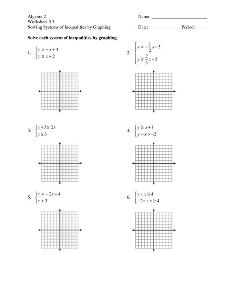 solving systems  linear equations graphing worksheet graphing systems