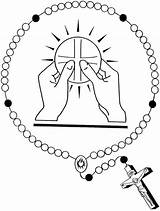 Eucharist Catholic Holy Coloring Rosary sketch template