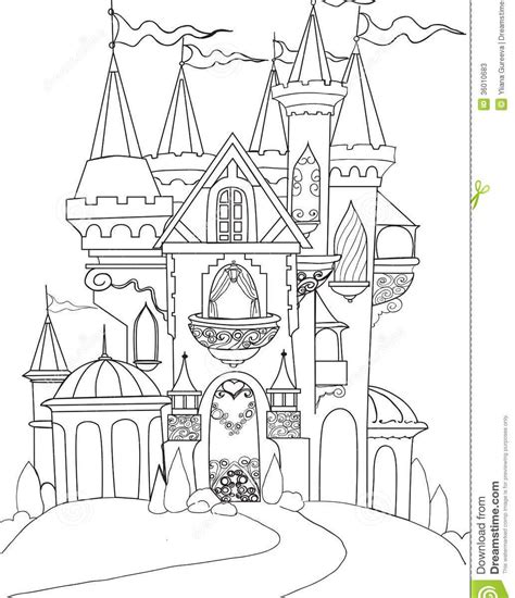 fairy tale castle coloring page  getdrawings