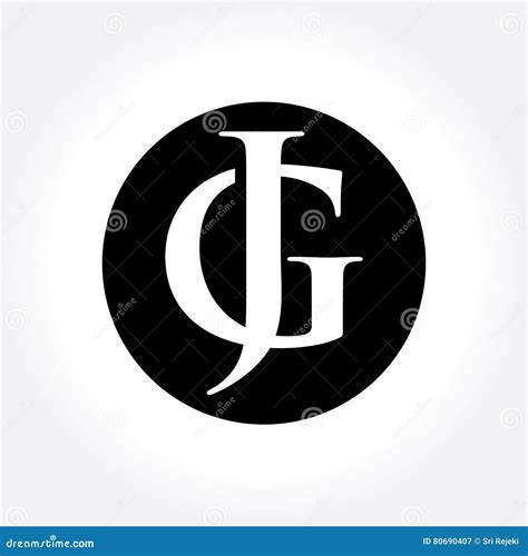 jg initial letters  circle monogram logo stock vector illustration  flat finance