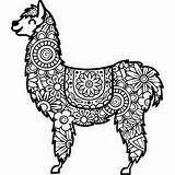 Mandala Llama Zentangle Silhouettedesignstore sketch template