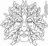 Wood Patterns Carving Green Man Template Burning Coloring Spirits Pyrography sketch template