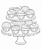 Colouring Cupcakes Pages Printable Adult Popsugar sketch template