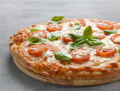 Homemade Italian Neapolitan Pizza Margherita With Melted Mozzarella