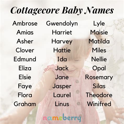 cottagecore baby names turn   clock baby names cool baby names aesthetic names