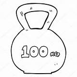 Kettlebell Drawing Weight Cartoon 100kg Getdrawings Kettle Bell Vector sketch template