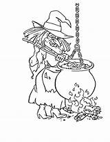 Witch Cauldron Coloring Pages Poisonous Witches Drawing Template Tocolor sketch template