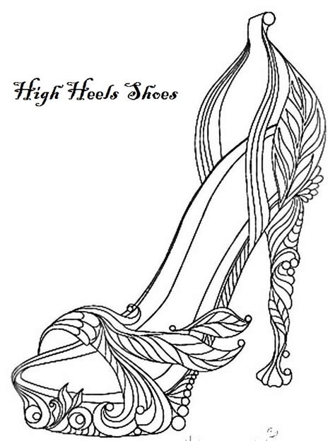 modern high heels coloring page shoes
