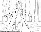 Coloring Frozen Pages Disney Elsa Printable Credit Version Click sketch template