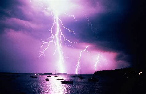 lightning strikes water