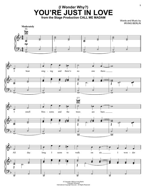 I Wonder Why You Re Just In Love Sheet Music Irving Berlin Piano