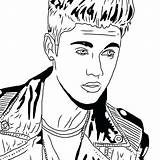 Justin Bieber Coloring Pages Getcolorings Color sketch template