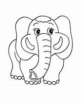 Elephant Coloring Pages Cute Baby Eyes Kids Big Animals Printable Drawing Piggie Gerald Cartoon Color Colouring Getdrawings Getcolorings Clipart Print sketch template