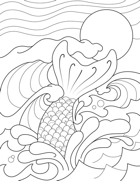 mermaid tail coloring page youngandtaecom   mermaid coloring
