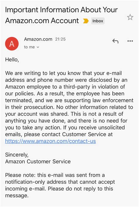 amazon fires employees  leaking customer email addresses  phone