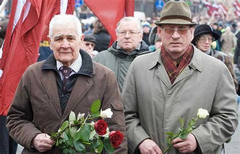 Supporters Of A Nazi Ss Division Formed During Ww2 March In Riga Latvia