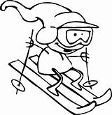Skiing Coloring Winter Sheet sketch template