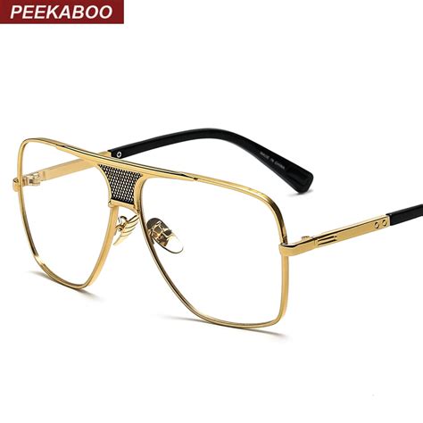 Peekaboo Flat Top Men Glasses Frame Branded Designer Big