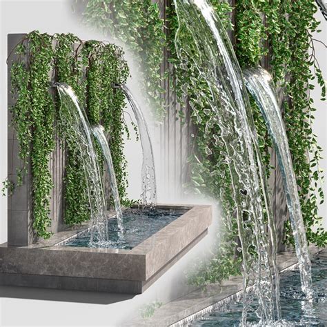 fountain wall  ivy model turbosquid