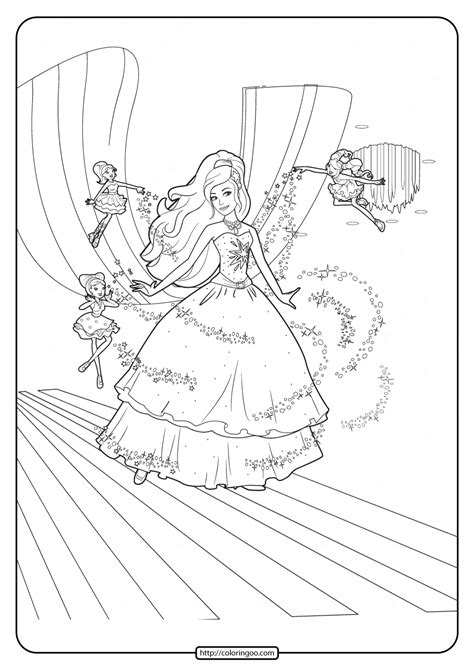printable barbie fashion fairytale coloring pages