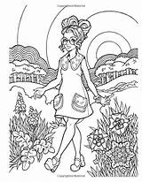 Coloring Girly Pages Book Fashion Adult 70s Adults Coloriages Books Designlooter Template sketch template