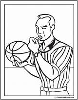 Basketball Coloring Referee Pages Print Customize Pdfs Getdrawings Drawing Colorwithfuzzy sketch template