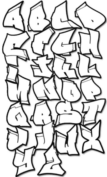 graffiti alphabet letters coloring pages coloringdownload clipart