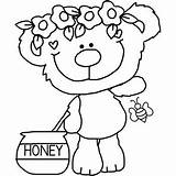 Bear Coloring Girl Honey Pages Bears sketch template