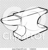 Anvil Outline Clip Coloring Illustration Royalty Vector Perera Lal sketch template