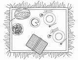 Mat Mewarn11 Picknick Coloringhome sketch template