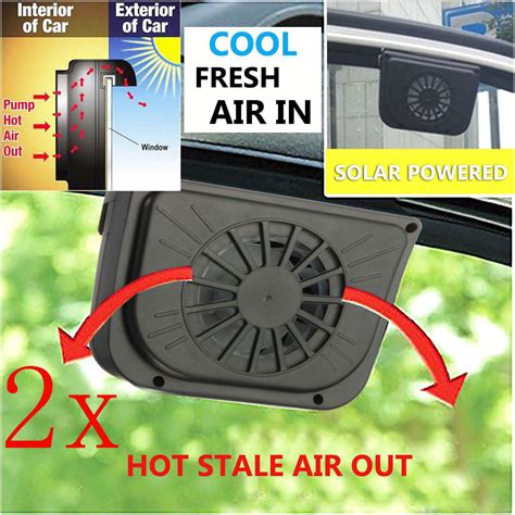 pcs solar power car window fan auto air vent cool fan cooler ventilation system radiator fan