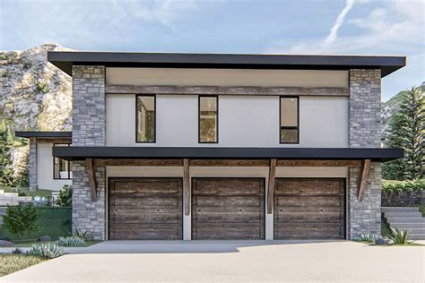 exclusive modern home plan  courtyard  drive  garage dj architectural
