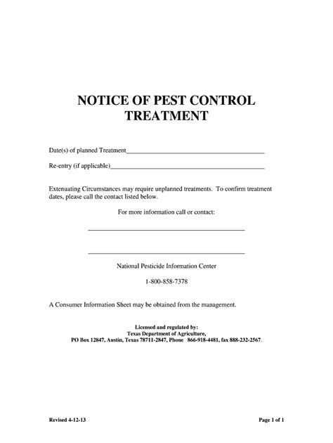 pest control notice template complete  ease airslate signnow