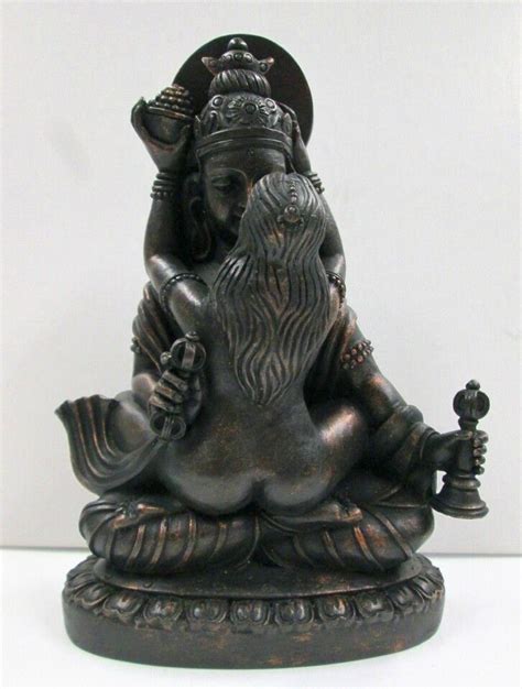 Hindu Shiva Shakti Tantric Yab Yum Charcoal Bronze Hand