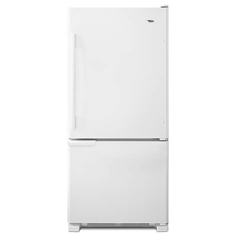 amana abbbrw  cu ft single door bottom freezer refrigerator white abbbrw