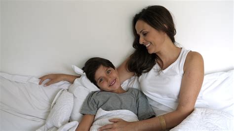 Smiling Mom And Son In Bed Stock Footage Videohive