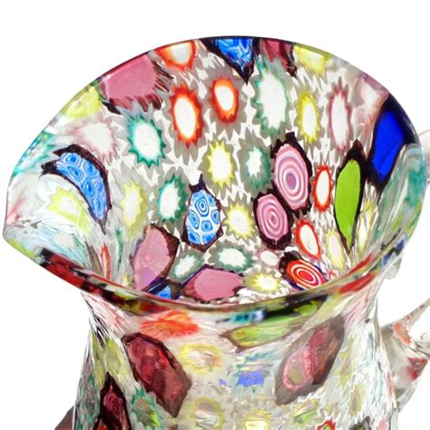 Fratelli Toso Murano Millefiori Flower Star Mosaic Italian Art Glass