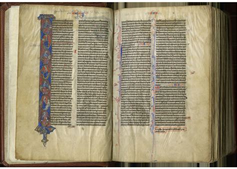 vulgate bible illuminated manuscript  parchment  latin  vulgate