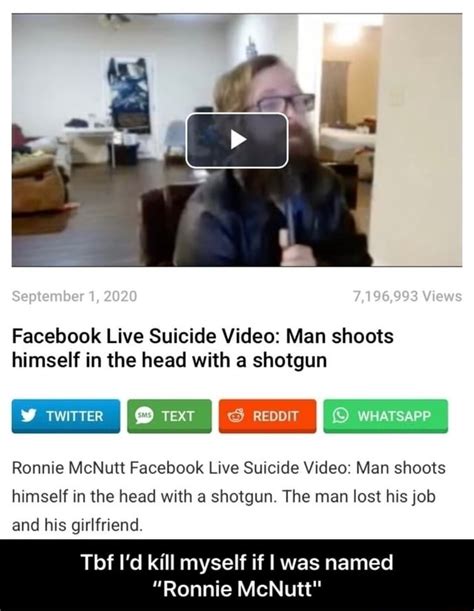 Facebook Live Suicide Video Man Shoots Himself In The Head With A