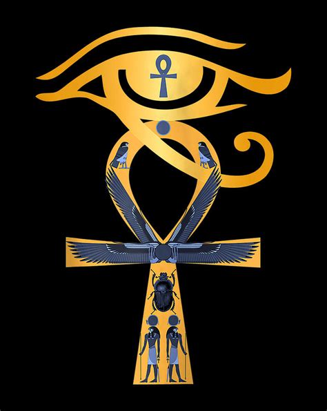 Ancient Egypt God Eye Of Horus Ankh Egyptian Symbol Digital Art By