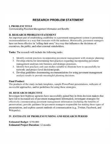 research problem statement samples marketing quantitative