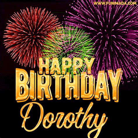 wishing   happy birthday dorothy  fireworks gif animated