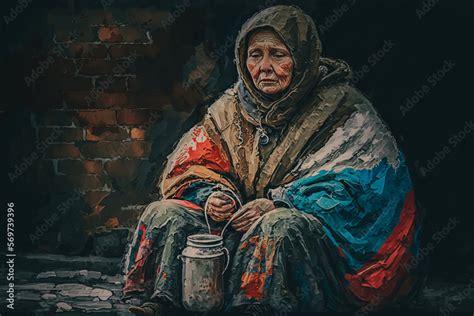 Russian Poverty Is Like A Poor Old Woman Ai Stock Illustration Adobe