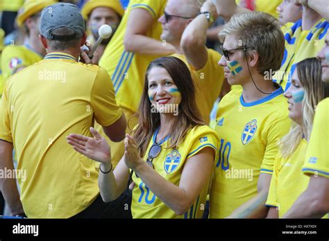 Nice France June 22 2016 Swedish Fan Shows Her Support During The